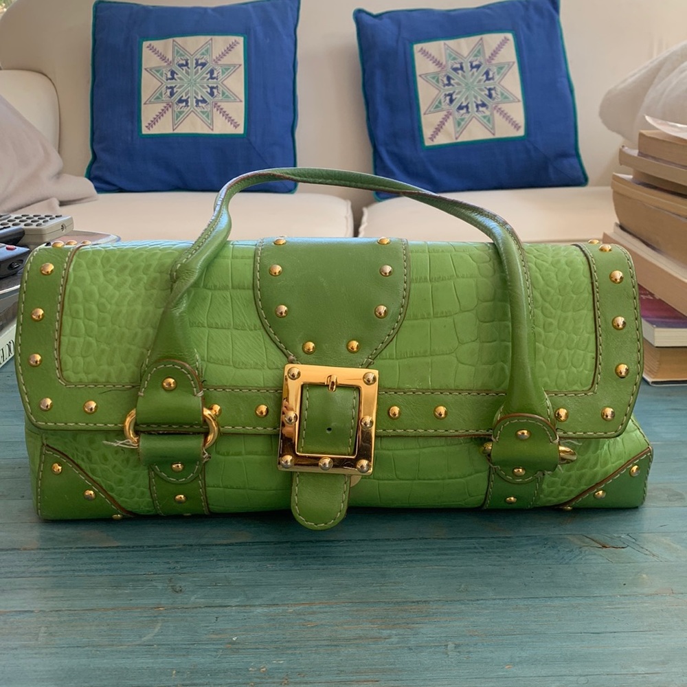 Y2K Michael by Michael Kors Green Crocodile Leather Purse